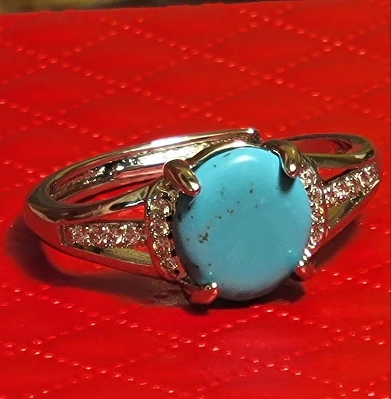 Natural Turquoise Ring Sz 7 / LOT T2 - Picture 4 of 8